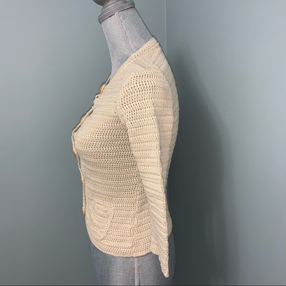 BANANA REPUBLIC knit round neck cardigan sweater office wear womens size XS - Picture 4 of 8